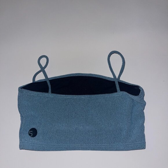Five Dancewear textured black Bandeau Crop top/ Tank/ Sports bra. Blue Size: YL - Picture 2 of 3